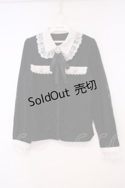 画像1: DearMyLove / ビジューブローチレースブラウス M クロ O-26-01-29-014-EL-BL-OW-OS