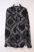 Jamie エーエヌケー / バンダナプリントシャツ  クロ O-26-01-29-018-LO-BL-OW-OS