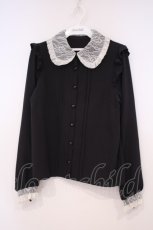 画像1: DearMyLove / レース重ねハートリボンフリルブラウス M クロO-26-01-29-019-EL-BL-OW-ZT586 (1)