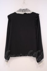 画像3: DearMyLove / レース重ねハートリボンフリルブラウス M クロO-26-01-29-019-EL-BL-OW-ZT586 (3)