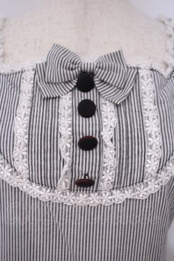 画像2: metamorphose / 半袖フリルリボンワンピース  グレー O-26-01-29-002-ME-OP-YM-OS