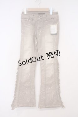 画像1: ALGONQUINS / サイドフリンジブリーチパンツ 1 カーキイエロー O-26-01-29-021-AL-PA-OW-OS