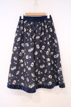 画像2: axes femme / 花柄コーデュロイ調スカート M ネイビー O-26-01-29-025-AX-SK-OW-OS