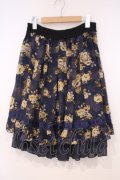 axes femme / ハシゴレース使い花柄スカート M ネイビー O-26-01-29-027-AX-SK-OW-OS