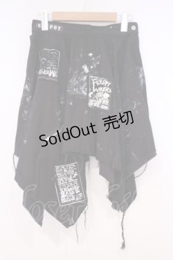 画像1: SEX POT ReVeNGe / パッチ配色ランダムカットスカート L ブラック O-26-01-29-030-SP-SK-OW-OS