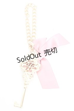 画像1: Maison de FLEUR / リボンキーチャーム  ピンク×ゴールド O-26-01-30-060-LO-ZA-OW-OS