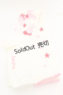 画像1: Angelic Pretty / エンジェルポニーオーバーニーソックス  シロ×ピンク O-26-01-30-068-AP-ZA-OW-OS