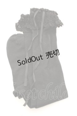 画像2: BABY,THE STARS SHINE BRIGHT / リボン通しレースハイソックス  クロ O-26-01-30-071-BA-ZA-OW-OS