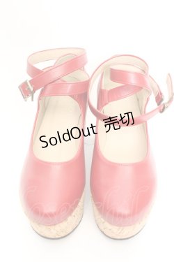 画像2: an another angelus / クロスストラップ厚底パンプス S アカ O-26-01-30-080-CA-SH-IG-OS