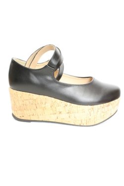 画像7: an another angelus / クロスストラップ厚底パンプス M クロ O-26-01-30-081-CA-SH-IG-OS