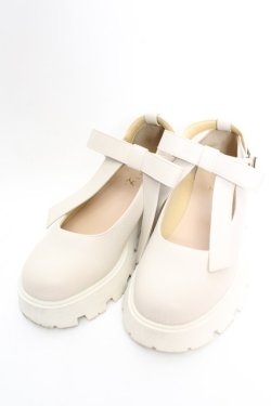 画像1: Fi.n.t / ビッグリボン厚底パンプス M アイボリー O-26-01-30-082-CA-SH-IG-OS