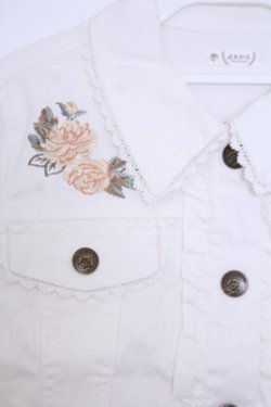 画像2: axes femme / 花刺繍デニムジャケット  シロ O-26-01-30-1037-AX-JA-IG-OS