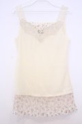axes femme / 花柄チュールレース使いタンク  アイボリー O-26-01-30-1040-AX-TO-IG-OS