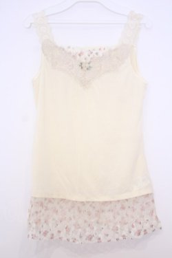 画像1: axes femme / 花柄チュールレース使いタンク  アイボリー O-26-01-30-1040-AX-TO-IG-OS