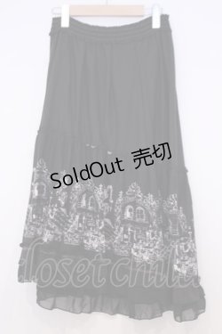 画像1: axes femme / パネル柄カットスカート  クロ O-26-01-30-1042-AX-SK-IG-ZT0202D