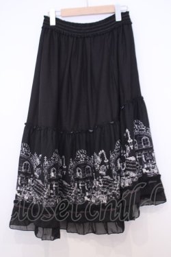 画像3: axes femme / パネル柄カットスカート  クロ O-26-01-30-1042-AX-SK-IG-OS