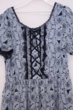 画像2: axes femme / シルエット柄ワンピース  サックス O-26-01-30-1044-AX-OP-IG-OS