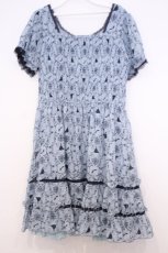 画像3: axes femme / シルエット柄ワンピース  サックス O-26-01-30-1044-AX-OP-IG-ZT574 (3)