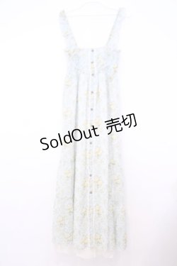 画像1: axes femme / 釦開き総バラ柄ロングワンピース  ミント O-26-01-30-1045-AX-OP-IG-ZT0202D