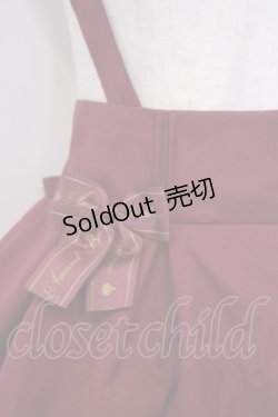 画像2: Amavel / ダブルリボンジャンパースカート M ワイン O-26-01-30-1007-CA-OP-OW-OS