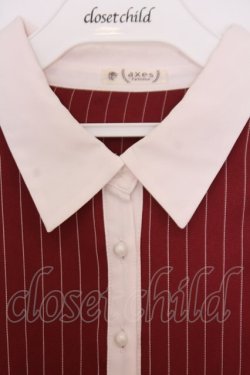 画像2: axes femme / スカラップ刺繍バイカラーワンピース F アカ O-26-01-30-1014-AX-OP-OW-OS