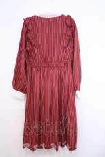 画像4: axes femme / スカラップ刺繍バイカラーワンピース F アカ O-26-01-30-1014-AX-OP-OW-ZT574 (4)