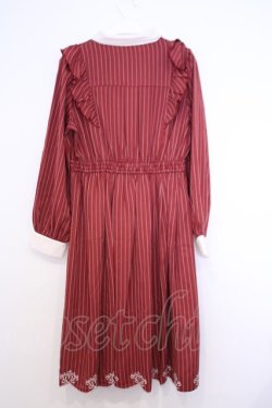 画像4: axes femme / スカラップ刺繍バイカラーワンピース F アカ O-26-01-30-1014-AX-OP-OW-OS