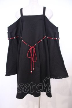 画像3: Favorite / 着物袖オフショルトップス  クロ×アカ O-26-01-30-1002-LO-JA-IG-OS