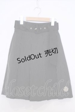 画像1: axes femme / ベルト付きプリーツミドルスカート F クロ O-26-01-30-1019-AX-SK-OW-ZT0202D