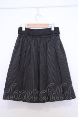 画像3: axes femme / ベルト付きプリーツミドルスカート F クロ O-26-01-30-1019-AX-SK-OW-OS