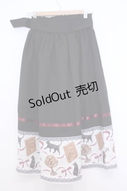 画像3: axes femme / ネコ柄パネルスカート M クロ O-26-01-30-1023-AX-SK-IG-OS