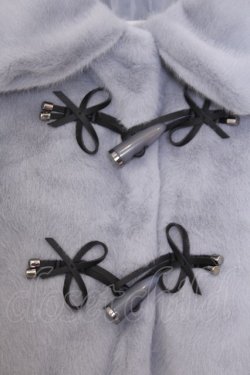 画像2: axes femme / リボントグル釦ファーコート M サックス O-26-01-30-1028-0-CO-IG-ZT0202D