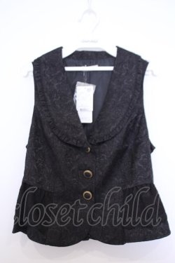 画像1: axes femme / フリルジャガードベスト  クロ O-26-01-30-1030-0-TO-IG-OS