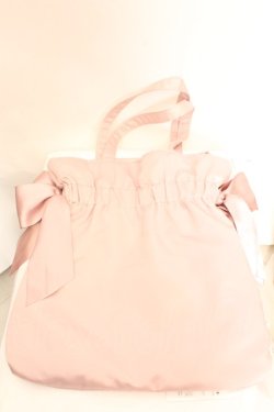 画像2: Maison de FLEUR / ダブルリボンギャザートートバッグ  ピンク O-26-01-30-092-LO-BG-IG-OS
