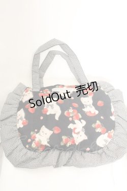 画像1: alcali × misako aoki / サイベリアンストロベリートートバッグ  クロ O-26-01-30-094-LO-BG-IG-ZT0204J