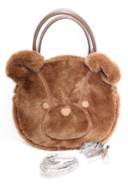 画像1: axes femme kawaii / ふわふわクマバッグ  ブラウン O-26-01-30-095-AX-BG-IG-OS