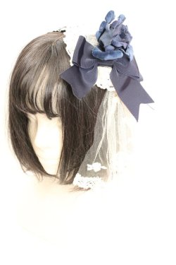 画像1: BABY,THE STARS SHINE BRIGHT / アントワーヌブーケカチューシャ  ネイビー×オフシロ O-26-01-30-014-BA-AC-IG-OS