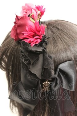 画像2: ALICE and the PIRATES / シャンドゥフルールカチューシャ  クロ×濃ピンク O-26-01-30-016-PA-AC-IG-OS