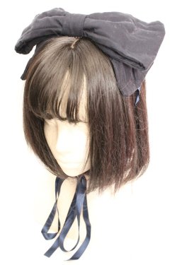 画像1: metamorphose / 無地リボンヘッドドレス  ネイビー O-26-01-30-026-ME-AC-IG-OS