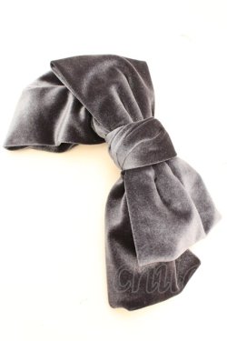 画像1: F&A / ベロアビッグリボンバレッタ  ネイビー O-26-01-30-039-LO-AC-IG-OS