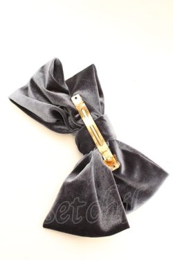 画像2: F&A / ベロアビッグリボンバレッタ  ネイビー O-26-01-30-039-LO-AC-IG-OS