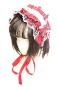 axes femme kawaii / タータンチェックヘッドドレス  アカ O-26-01-30-005-AX-AC-IG-OS