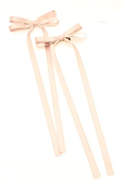 画像1: Fi.n.t / サテンロングリボンヘアクリップセット  ピンク O-26-01-30-042-CA-AC-IG-OS