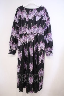 画像3: axes femme / カシュクールワンピース  クロ×パープル O-26-01-31-042-AX-OP-IG-OS