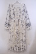 axes femme / ラッフルフリルレース花柄ワンピース  アイボリー O-26-01-31-046-AX-OP-IG-OS
