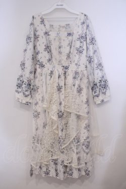 画像1: axes femme / ラッフルフリルレース花柄ワンピース  アイボリー O-26-01-31-046-AX-OP-IG-OS