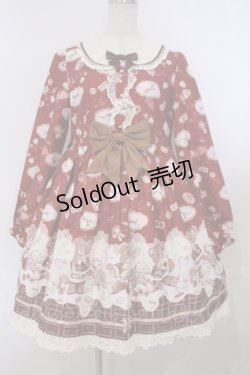 画像1: To Alice / メルティチョコベアワンピース M アカ O-26-01-31-052-LO-OP-YM-OS