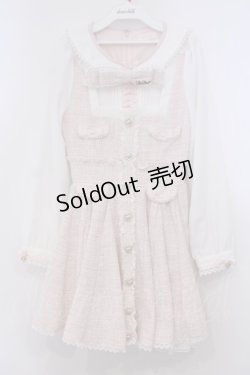 画像1: LIZ LISA / リボンツイードサーキュラーワンピース 0 ピンクｘシロ O-26-01-31-056-LO-OP-YM-OS