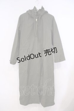 画像1: KANEKO ISAO / フリルフードロングコート  グリーン O-26-01-31-059-EL-CO-IG-ZTC066