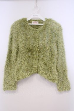 画像1: TOMATSU / フェザーネップカーディガン  グリーン O-26-01-31-065-LO-TO-IG-OS